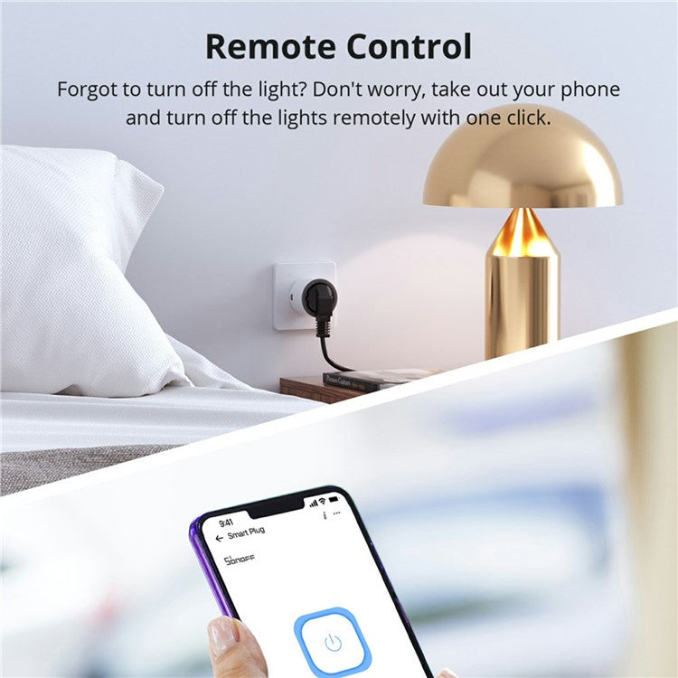 SONOFF S60TPF iPlug WiFi Smart Plug Hushållsapparater Kontrollkontakt, Typ E/F