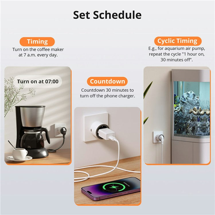 SONOFF S60TPF iPlug WiFi Smart Plug Hushållsapparater Kontrollkontakt, Typ E/F