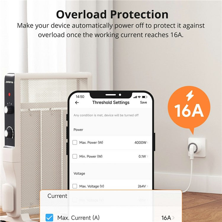 SONOFF S60TPF iPlug WiFi Smart Plug Hushållsapparater Kontrollkontakt, Typ E/F