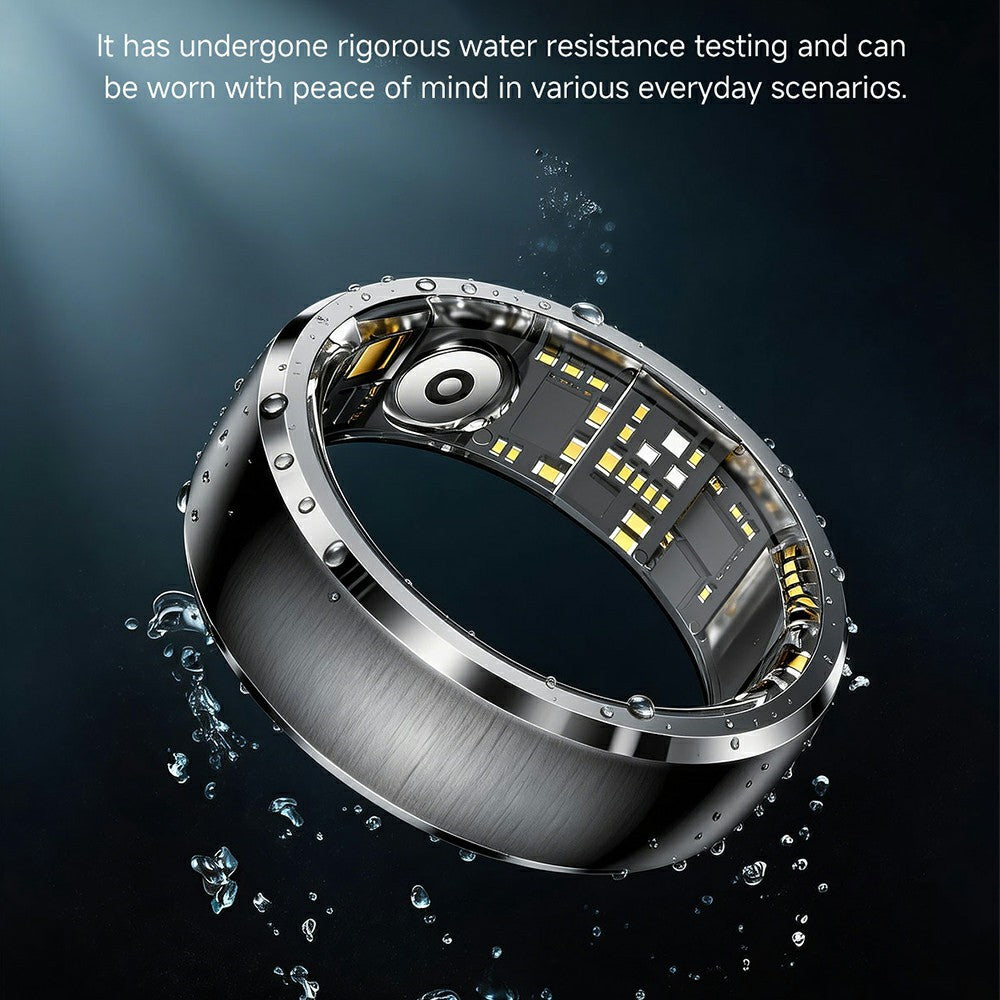 SY15 Smart Ring Health Monitor with Charging Case Vibration Alerts IP68 Waterproof Heart Rate Blood Oxygen Sleep Tracking Finger Ring