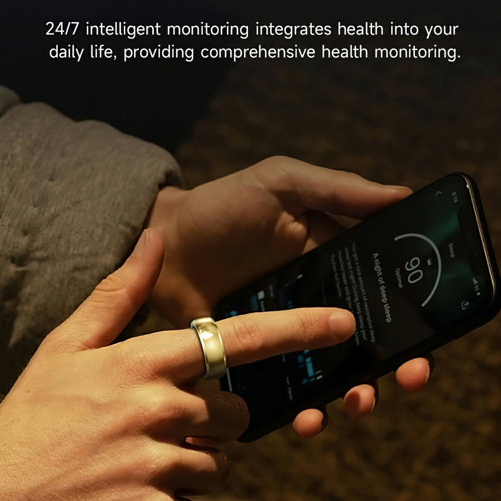 SY15 Smart Ring Health Monitor with Charging Case Vibration Alerts IP68 Waterproof Heart Rate Blood Oxygen Sleep Tracking Finger Ring