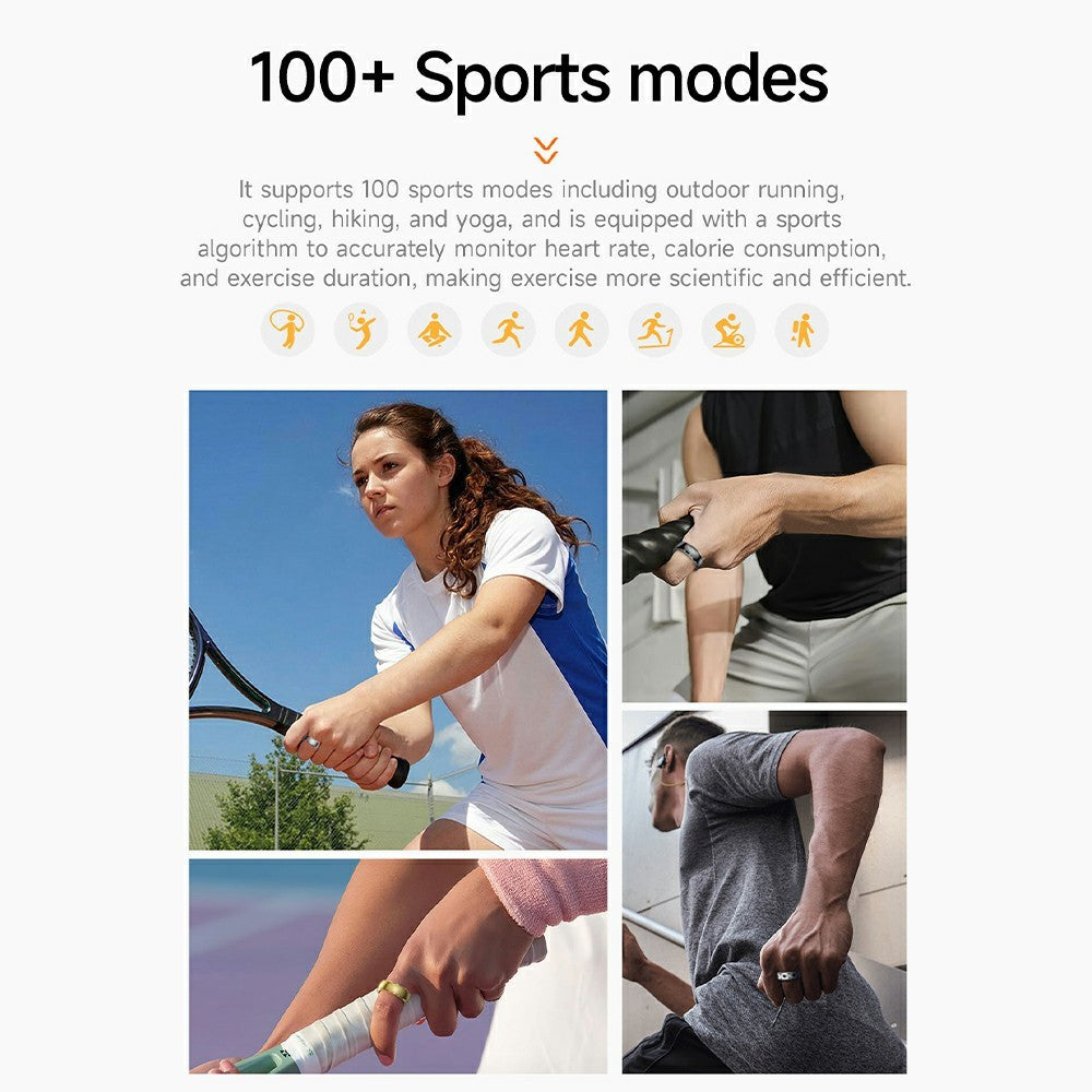 SY15 Smart Ring Health Monitor with Charging Case Vibration Alerts IP68 Waterproof Heart Rate Blood Oxygen Sleep Tracking Finger Ring