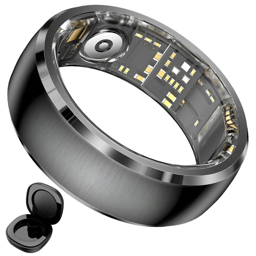 SY15 Smart Ring Health Monitor with Charging Case Vibration Alerts IP68 Waterproof Heart Rate Blood Oxygen Sleep Tracking Finger Ring