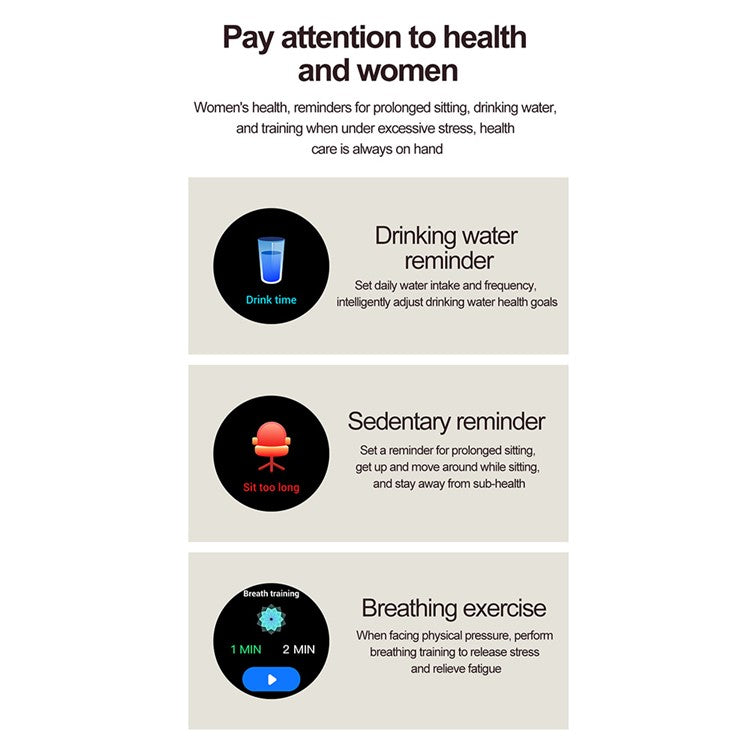 HK88 1,19-tums pulsmätare NFC Smart Watch Menstruationscykelmätare för kvinnor, silikonrem