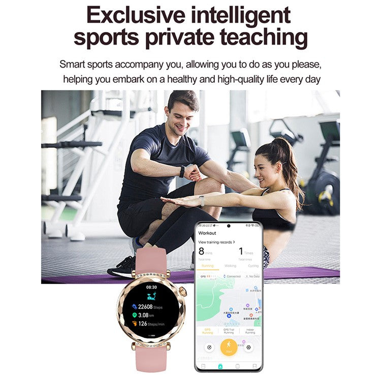HK88 1,19-tums pulsmätare NFC Smart Watch Menstruationscykelmätare för kvinnor, silikonrem