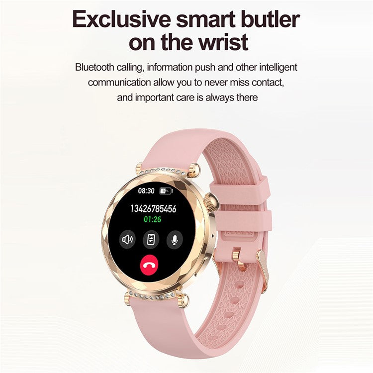 HK88 1,19-tums pulsmätare NFC Smart Watch Menstruationscykelmätare för kvinnor, silikonrem