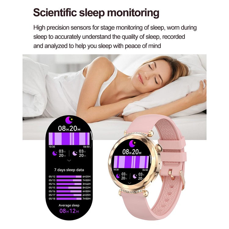 HK88 1,19-tums pulsmätare NFC Smart Watch Menstruationscykelmätare för kvinnor, silikonrem