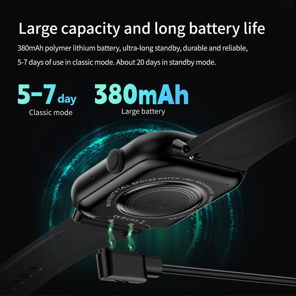 G44 2.01 Inch Smart Watch 24 Hours Heart Rate Monitor Fitness Tracker Wristwatch , Silicone Strap
