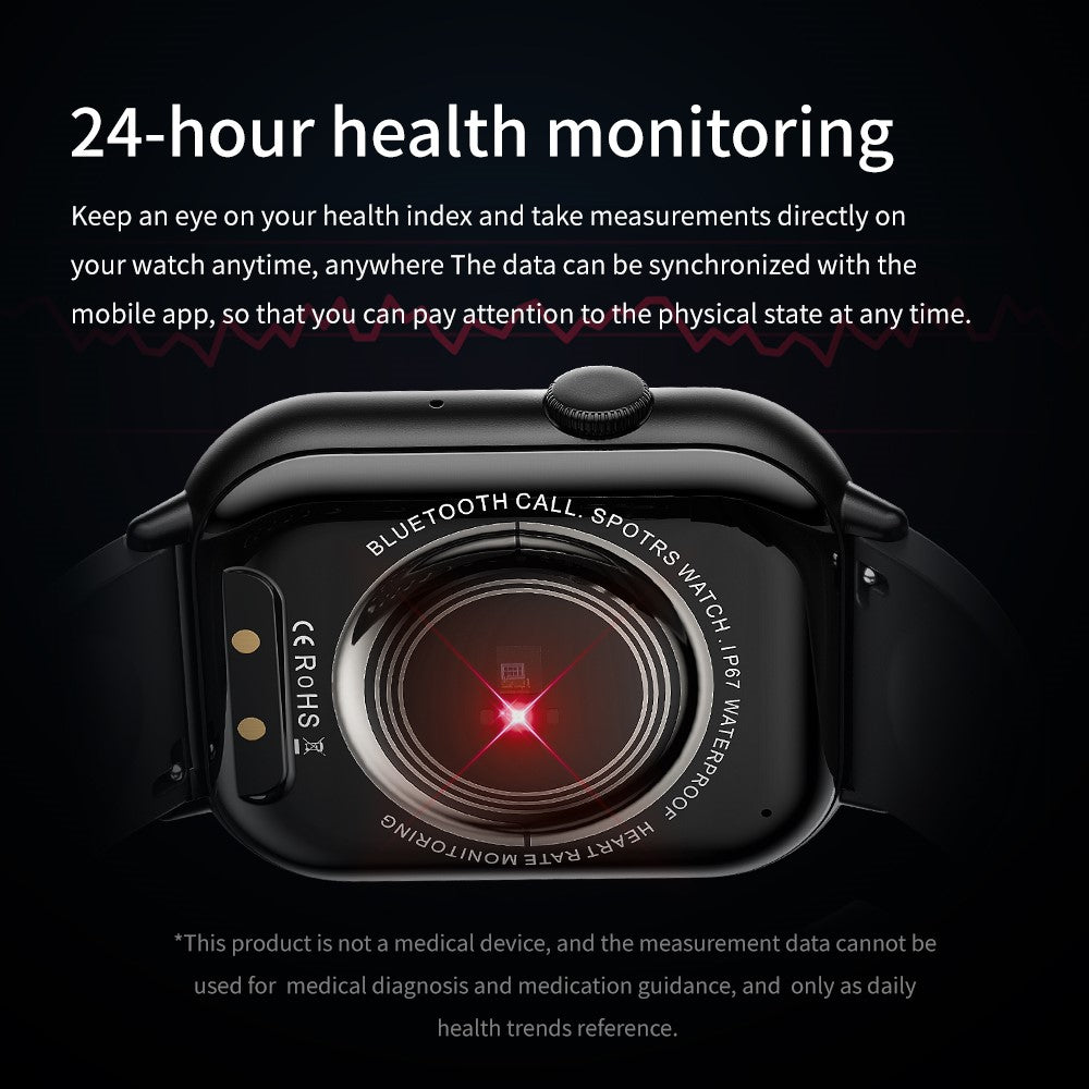 G44 2.01 Inch Smart Watch 24 Hours Heart Rate Monitor Fitness Tracker Wristwatch , Silicone Strap