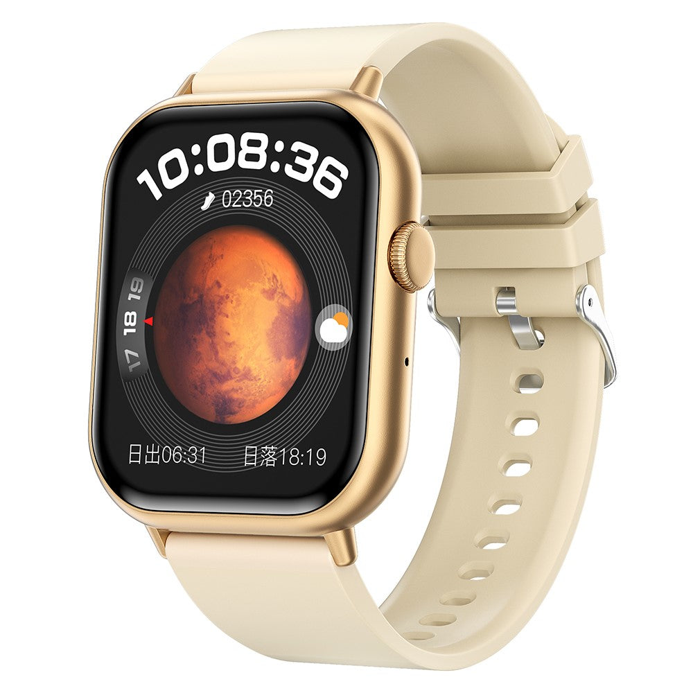 G44 2,01 tums smartklocka med 24 timmars pulsmätare, fitnesstracker, armbandsur, silikonarmband