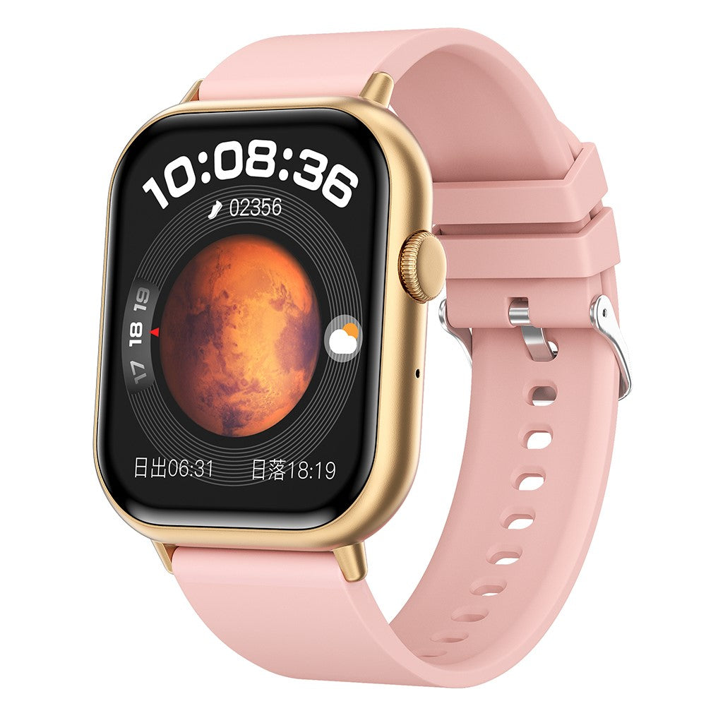 G44 2,01 tums smartklocka med 24 timmars pulsmätare, fitnesstracker, armbandsur, silikonarmband