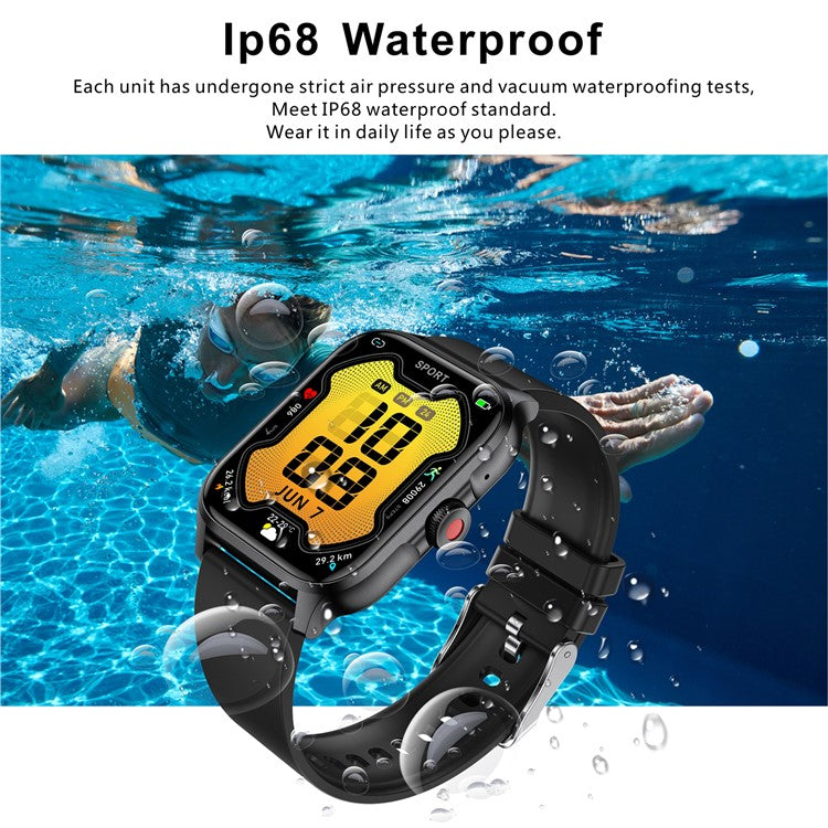 MX09 Smart Watch Bluetooth-kompatibel Calling Heart Rate Monitor 1,85 tums HD-skärm Fitness Tracker Watch