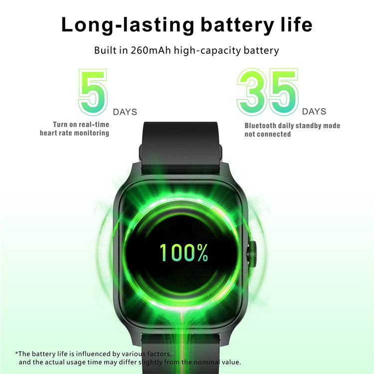 MX09 Smart Watch Bluetooth-kompatibel Calling Heart Rate Monitor 1,85 tums HD-skärm Fitness Tracker Watch