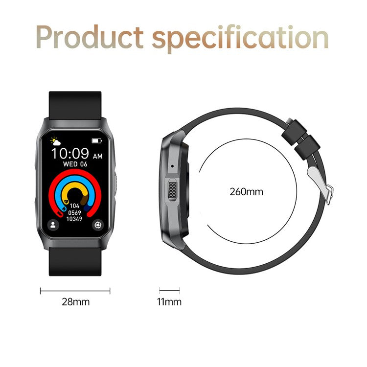 T69 Smart Armband Fitness Tracker Böjd skärm Bluetooth-kompatibel Call Health Monitor Sportarmband