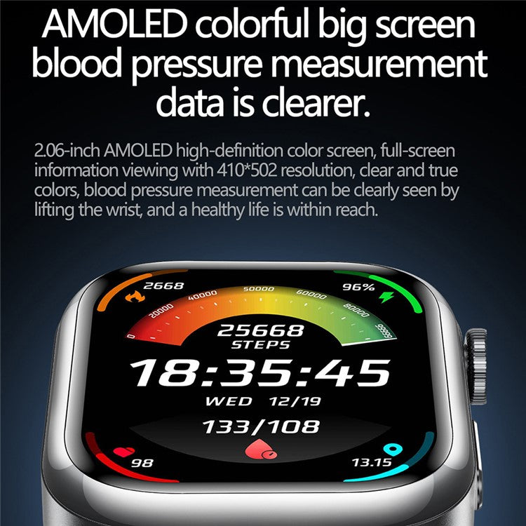 TK66 Smart Watch Blodtrycks-EKG-hälsomonitor Bluetooth-kompatibel samtal SOS Emergency Alert Watch