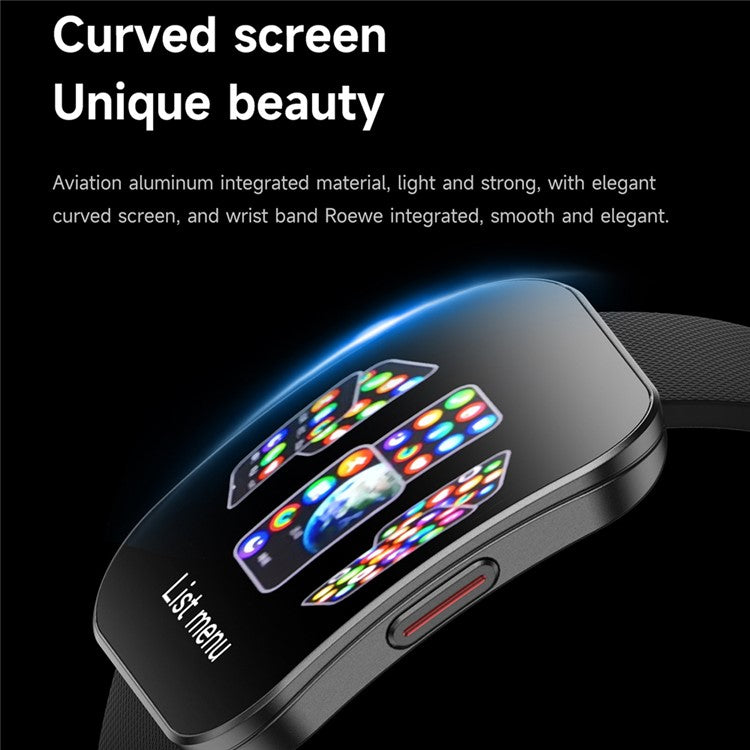 U17 1,85-tums AMOLED-böjd skärm Smart Watch Bluetooth-kompatibel Calling Fitness Tracker