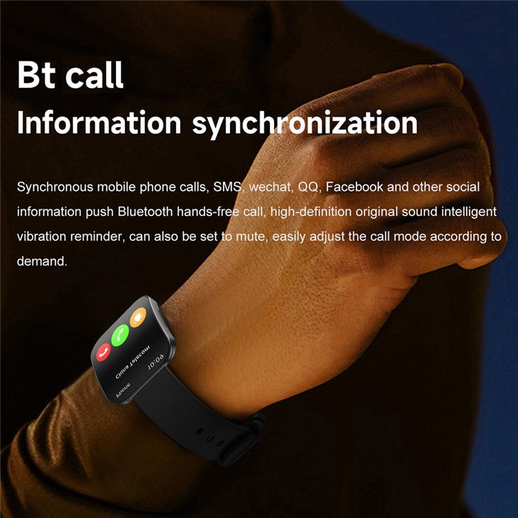 U17 1,85-tums AMOLED-böjd skärm Smart Watch Bluetooth-kompatibel Calling Fitness Tracker
