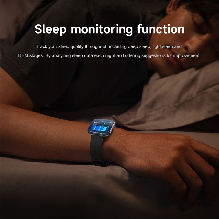 U17 1,85-tums AMOLED-böjd skärm Smart Watch Bluetooth-kompatibel Calling Fitness Tracker
