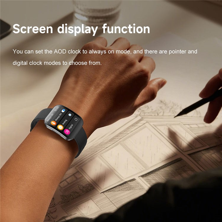 U17 1,85-tums AMOLED-böjd skärm Smart Watch Bluetooth-kompatibel Calling Fitness Tracker