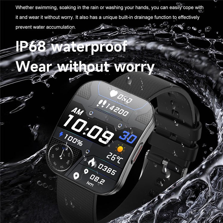 U17 1,85-tums AMOLED-böjd skärm Smart Watch Bluetooth-kompatibel Calling Fitness Tracker