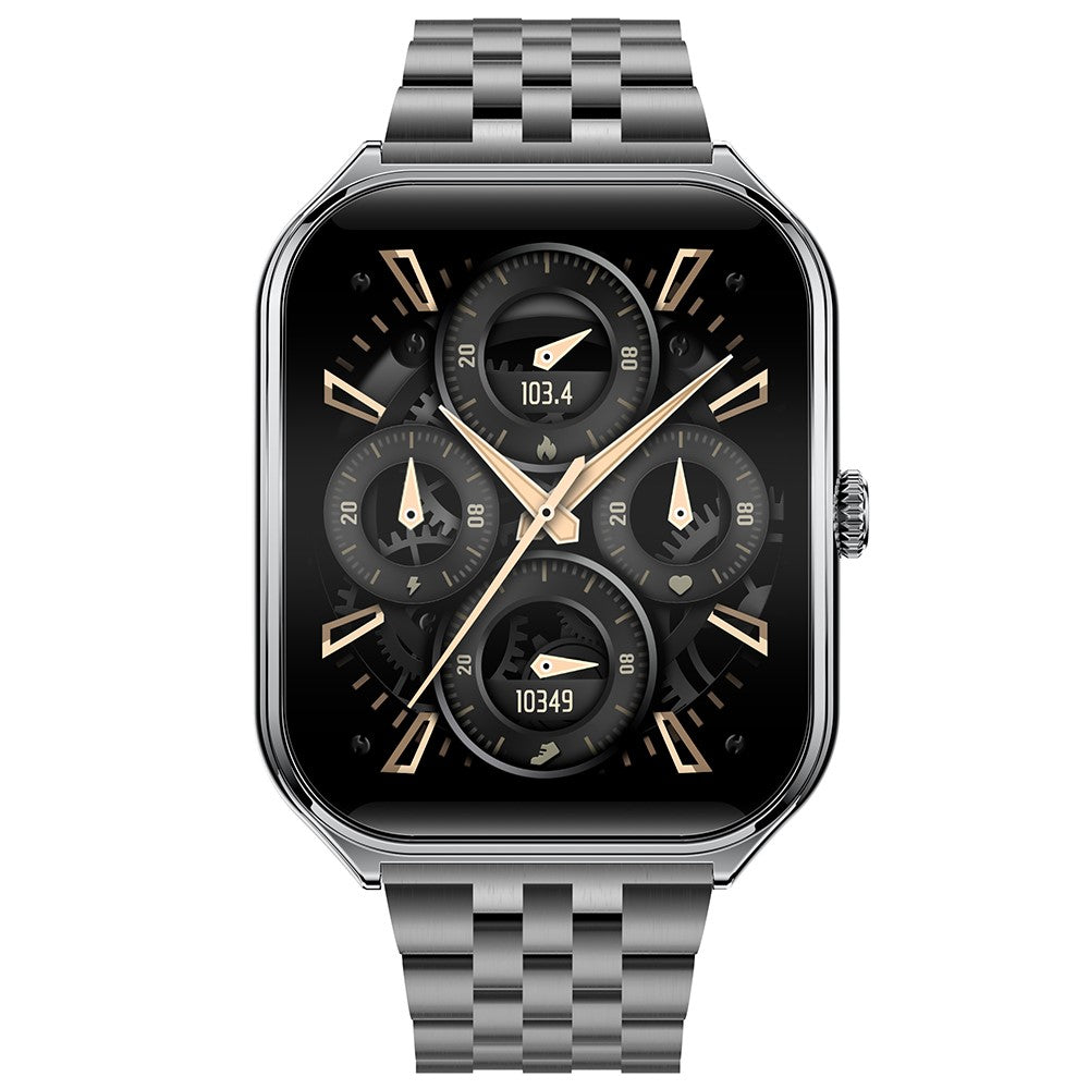 MT61 Ultra Thin Smart Watch 1.96 Inch AMOLED Curved Screen Bluetooth-Compatible Calling Health Monitor, Steel Strap