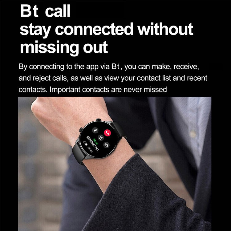 HK75 Ultra Thin Smart Watch AMOLED-skärm Bluetooth-kompatibel Calling NFC Vattentät Health Monitor Sportklocka