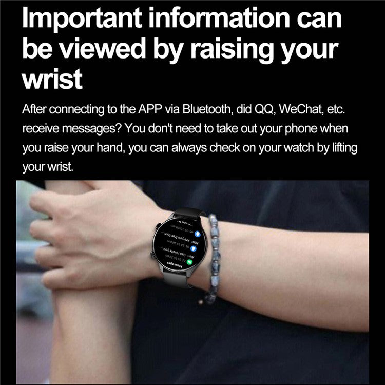HK75 Ultra Thin Smart Watch AMOLED-skärm Bluetooth-kompatibel Calling NFC Vattentät Health Monitor Sportklocka