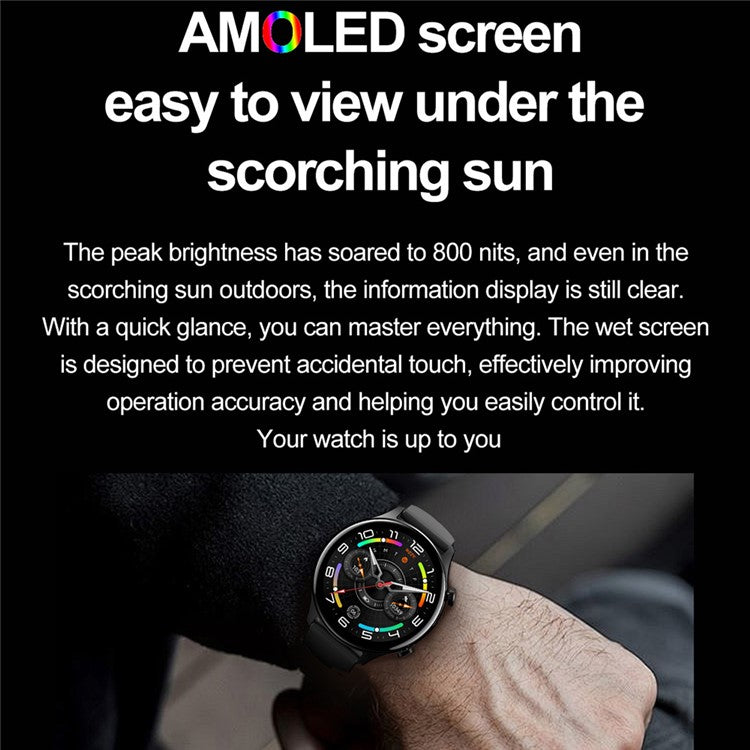 HK75 Ultra Thin Smart Watch AMOLED-skärm Bluetooth-kompatibel Calling NFC Vattentät Health Monitor Sportklocka