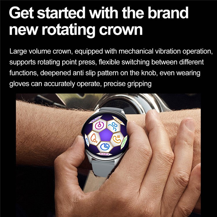 HK75 Ultra Thin Smart Watch AMOLED-skärm Bluetooth-kompatibel Calling NFC Vattentät Health Monitor Sportklocka