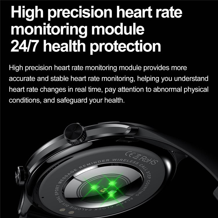 HK75 Ultra Thin Smart Watch AMOLED-skärm Bluetooth-kompatibel Calling NFC Vattentät Health Monitor Sportklocka