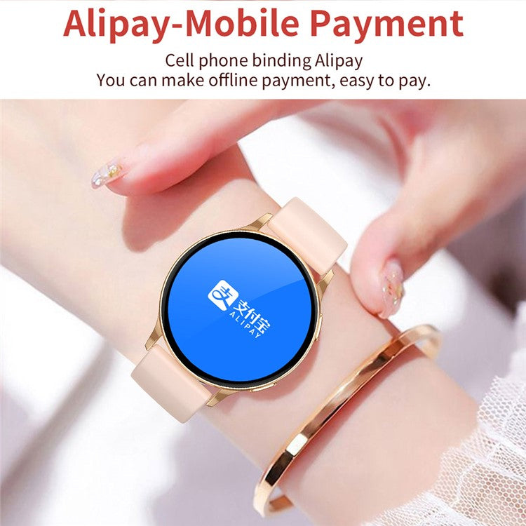 CY29 Dam Smartwatch 1,32 tum AMOLED rund skärm Bluetooth-kompatibel klocka med ringande pulsmätare