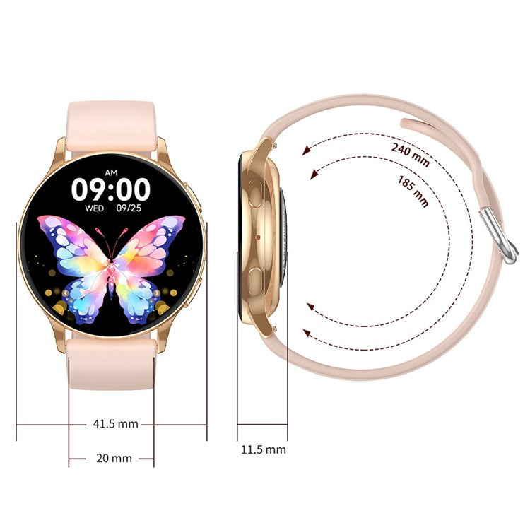 CY29 Dam Smartwatch 1,32 tum AMOLED rund skärm Bluetooth-kompatibel klocka med ringande pulsmätare