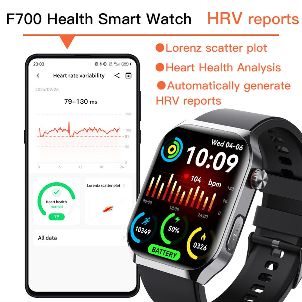 F700 Smart Watch SOS ECG Health Monitor Sleep Fitness Tracker Wristwatch for iOS Android