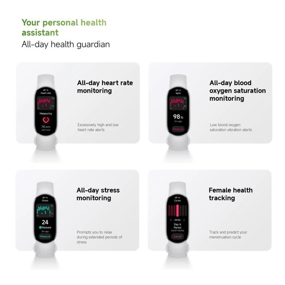 XIAOMI Smart Band 10 1.72 Inch AMOLED Screen Fitness Tracker 5ATM Waterproof Heart Rate Monitor Bracelet (M2457B1) (Chinese Version)