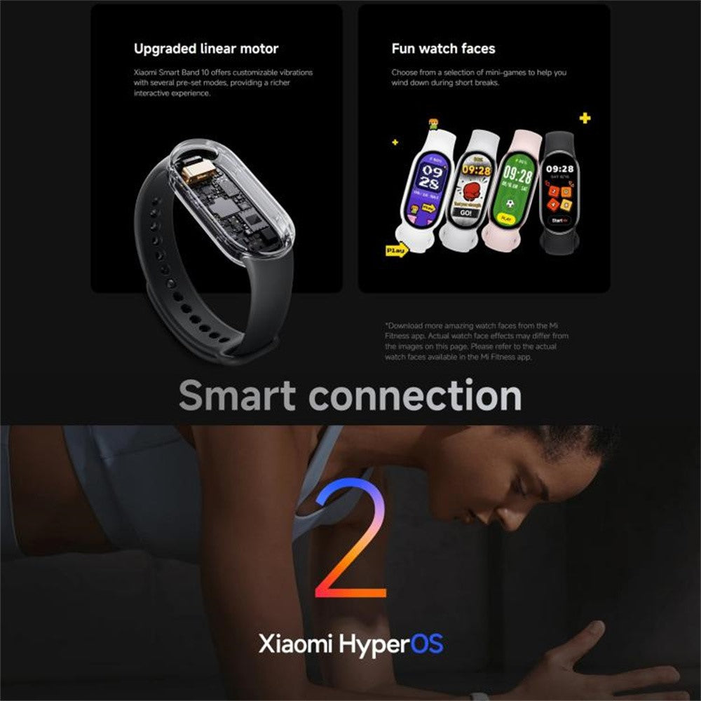 XIAOMI Smart Band 10 1.72 Inch AMOLED Screen Fitness Tracker 5ATM Waterproof Heart Rate Monitor Bracelet (M2457B1) (Chinese Version)
