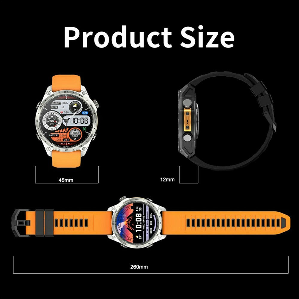 HD300pro 1.43 Inch AMOLED Screen Smart Sports Watch Fitness Tracker with 5 Satellite Positioning Offline Map Navigation