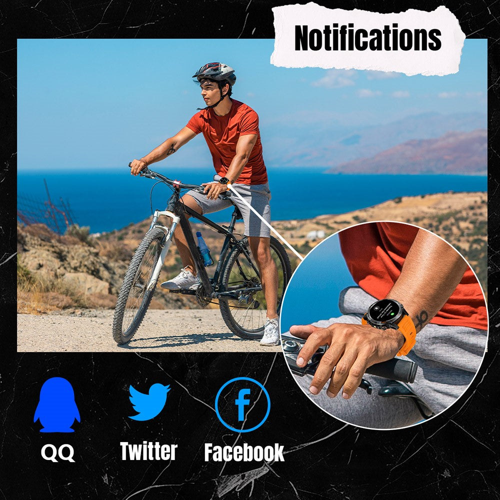 YK15 IP68 Waterproof 1.46 inch HD Screen IP68 Waterproof Smart Watch Bluetooth-Compatible Health Monitoring for Android iOS
