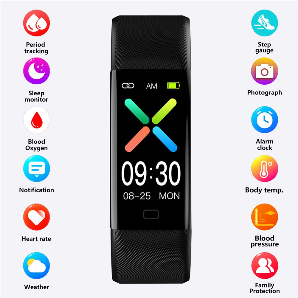 F71 Smart Bracelet Blood Pressure Heart Rate Temperature Pulse Oximeter Pedometer Fitness Tracker