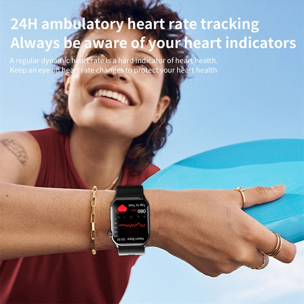 F530 Air Pump Blood Pressure Smart Watch ECG Monitor Watch Heart Rate Sleep Tracker with SOS Fall Alarm Micro Health Check