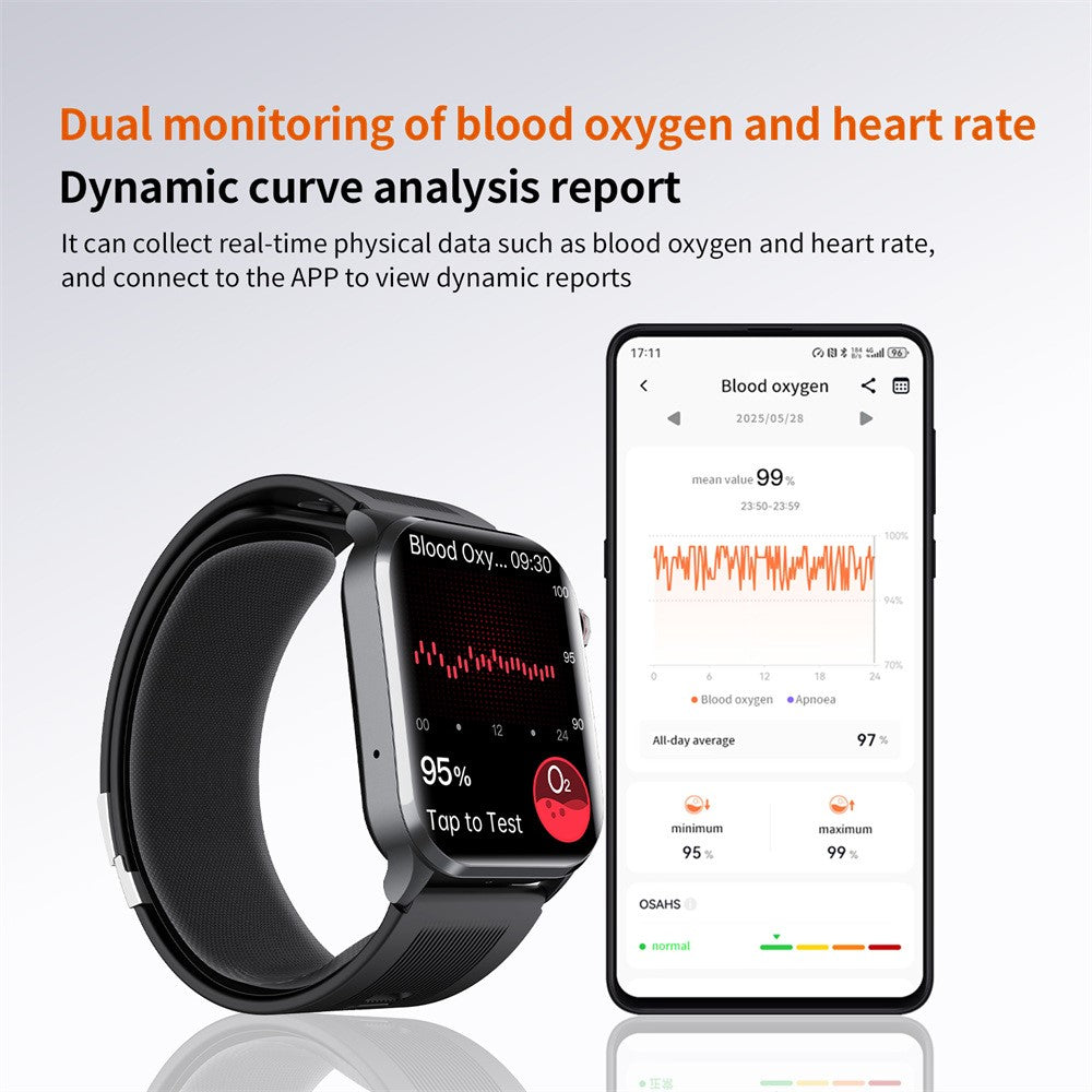 F530 Air Pump Blood Pressure Smart Watch ECG Monitor Watch Heart Rate Sleep Tracker with SOS Fall Alarm Micro Health Check