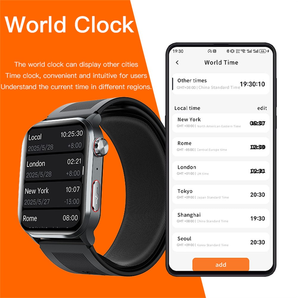 F530 Air Pump Blood Pressure Smart Watch ECG Monitor Watch Heart Rate Sleep Tracker with SOS Fall Alarm Micro Health Check
