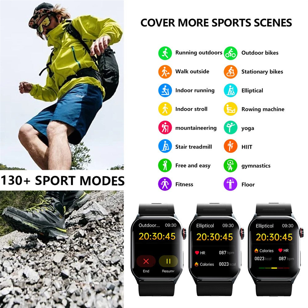 F530 Air Pump Blood Pressure Smart Watch ECG Monitor Watch Heart Rate Sleep Tracker with SOS Fall Alarm Micro Health Check