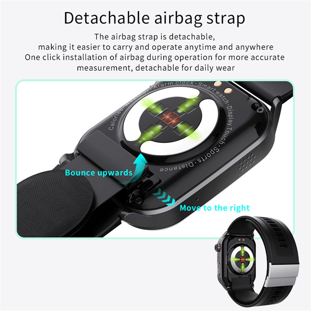 F530 Air Pump Blood Pressure Smart Watch ECG Monitor Watch Heart Rate Sleep Tracker with SOS Fall Alarm Micro Health Check