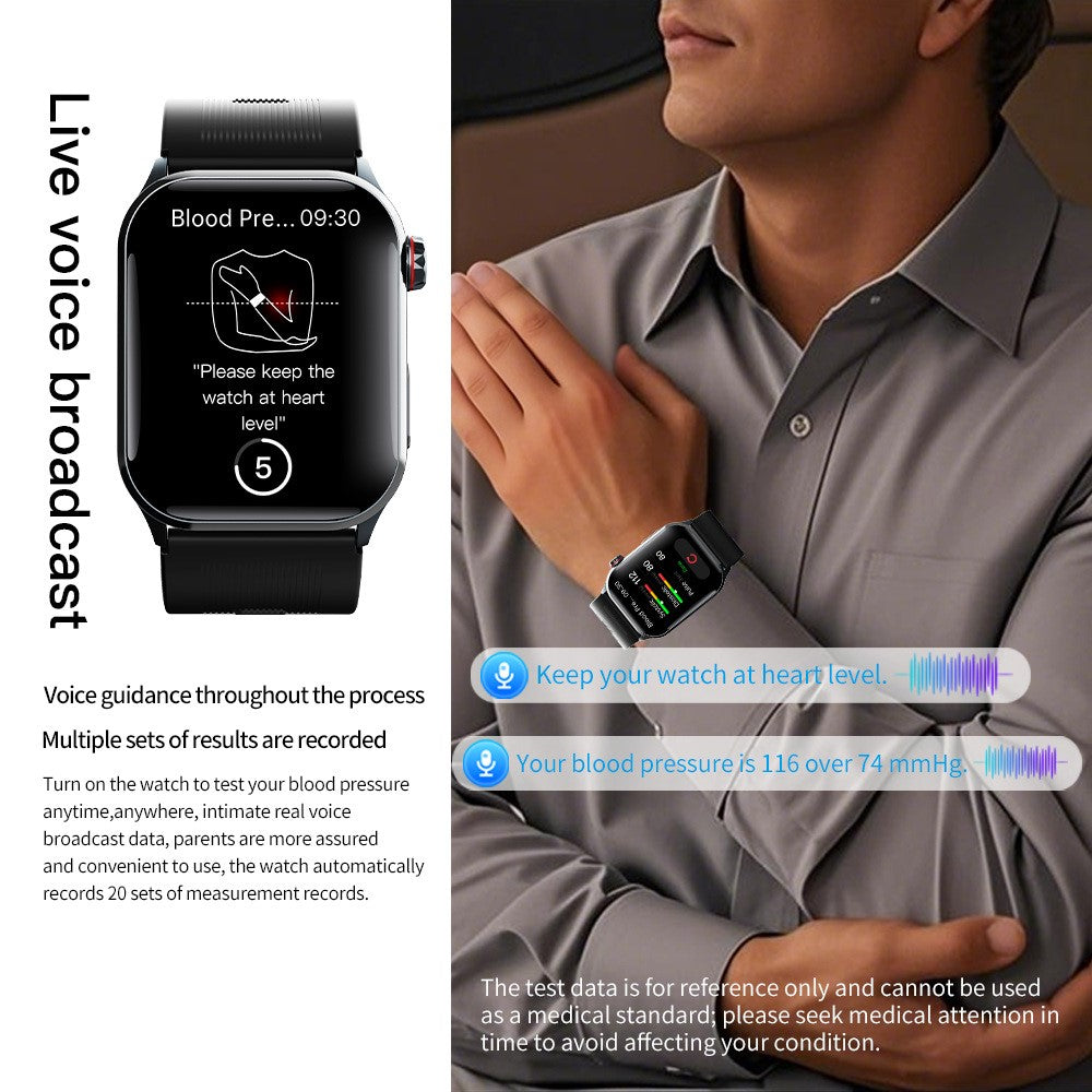 F530 Air Pump Blood Pressure Smart Watch ECG Monitor Watch Heart Rate Sleep Tracker with SOS Fall Alarm Micro Health Check