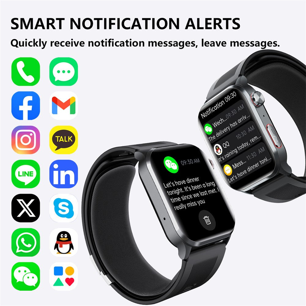 F530 Air Pump Blood Pressure Smart Watch ECG Monitor Watch Heart Rate Sleep Tracker with SOS Fall Alarm Micro Health Check