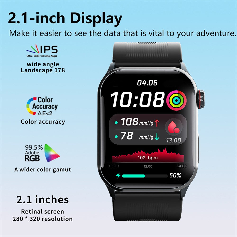 F530 Air Pump Blood Pressure Smart Watch ECG Monitor Watch Heart Rate Sleep Tracker with SOS Fall Alarm Micro Health Check