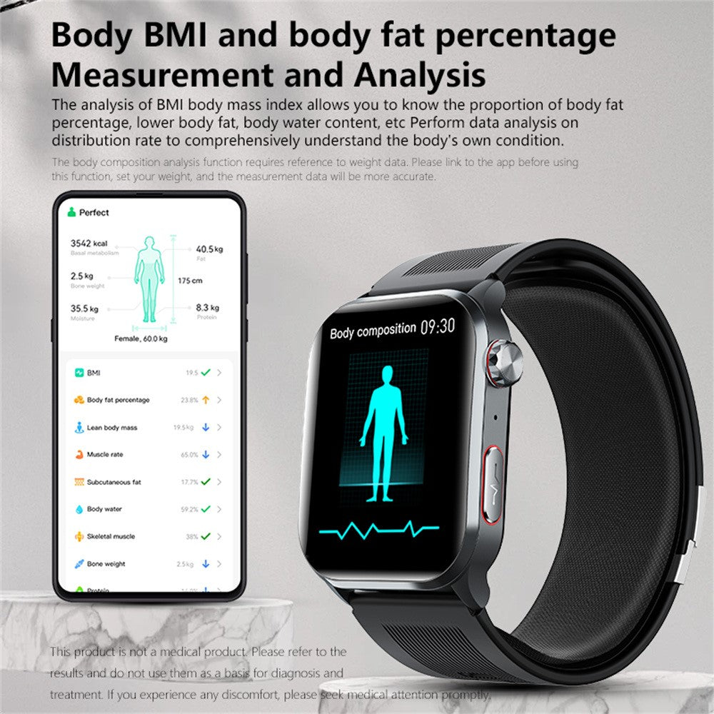 F530 Air Pump Blood Pressure Smart Watch ECG Monitor Watch Heart Rate Sleep Tracker with SOS Fall Alarm Micro Health Check