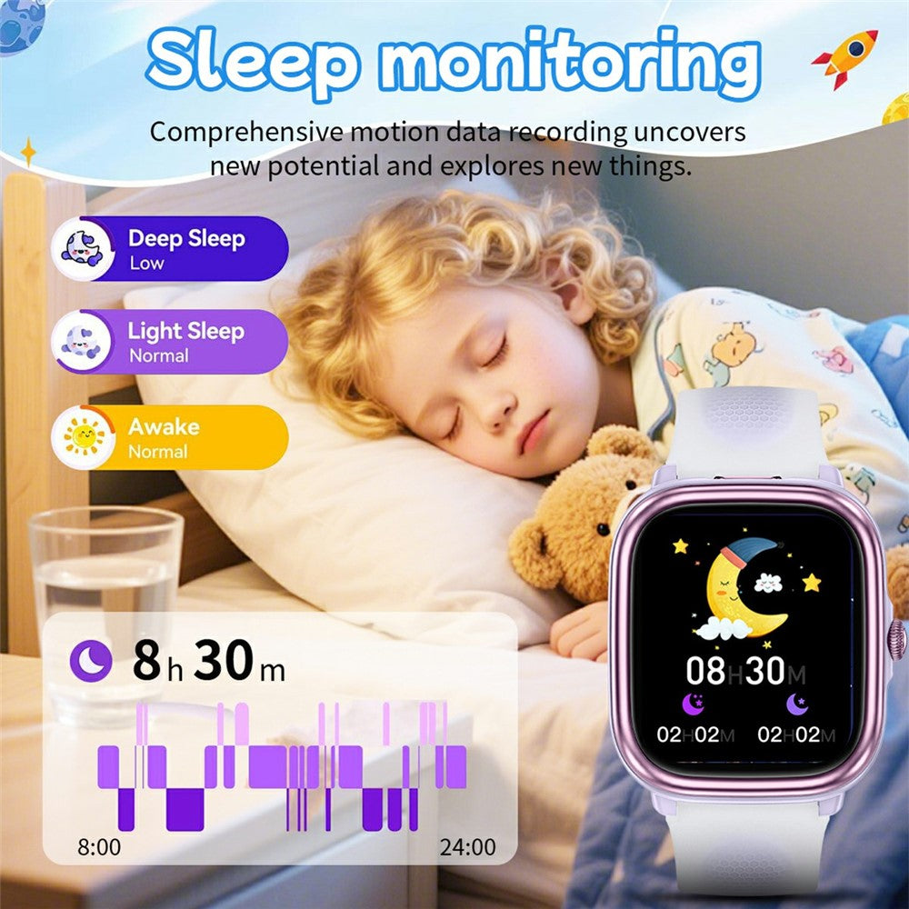 HT40 Kids Smart Watch Fitness Tracker with Heart Rate Sleep Monitoring Story Player Flashlight