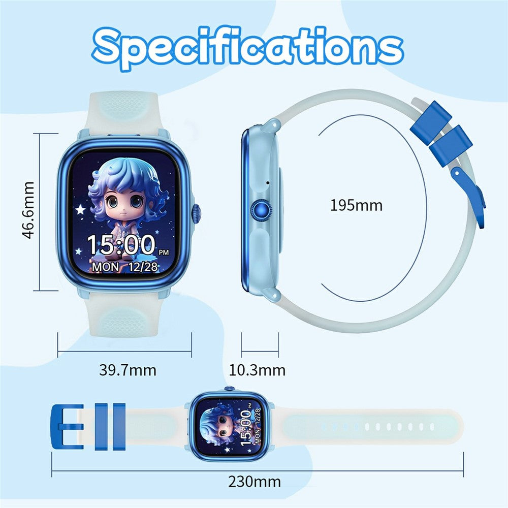 HT40 Kids Smart Watch Fitness Tracker with Heart Rate Sleep Monitoring Story Player Flashlight