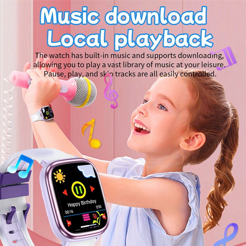 HT40 Kids Smart Watch Fitness Tracker with Heart Rate Sleep Monitoring Story Player Flashlight